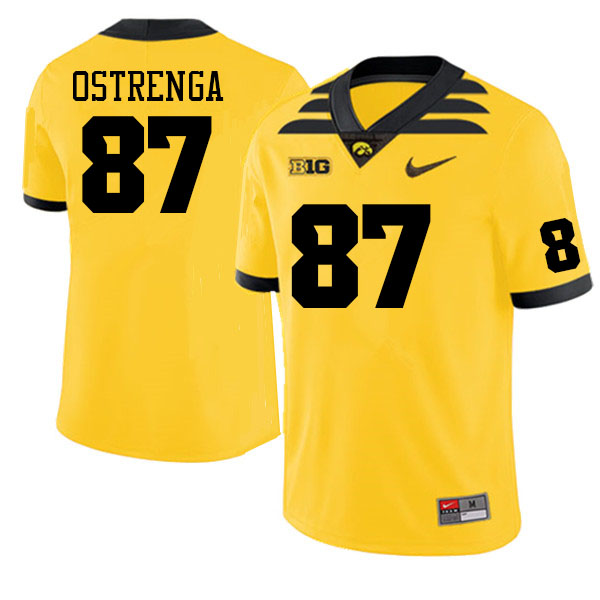 Men #87 Addison Ostrenga Iowa Hawkeyes College Football Alternate Jerseys Sale-Gold - Click Image to Close